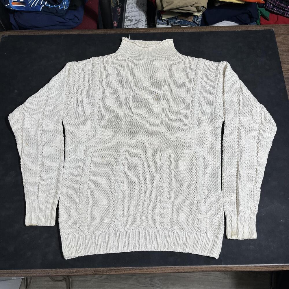 Ralph Lauren Silk Sweater Vintage RRL Country Polo Cable Knit Mock Neck Pullover